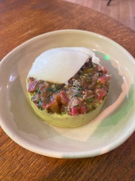 Pressé d&rsquo;avocat et Tartare de Tomate